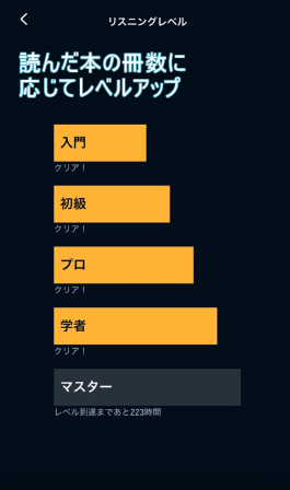 オーディブル　リスニングレベル