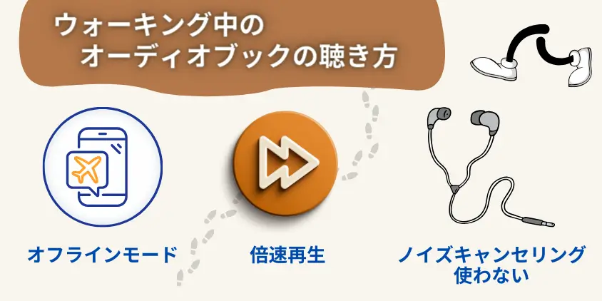 ウォーキング中のオーディオブックの聴き方