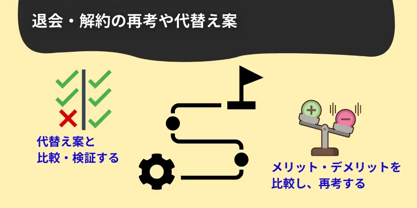 退会・解約の再考や代替え案