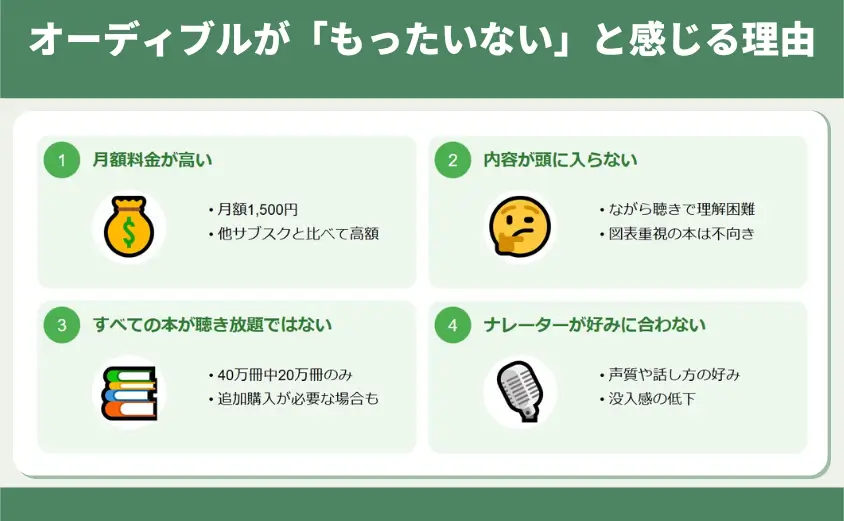 オーディブルが「もったいない」と感じる理由