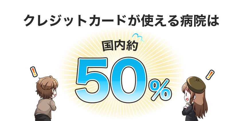 国内約50％の病院でクレジットカードが使える