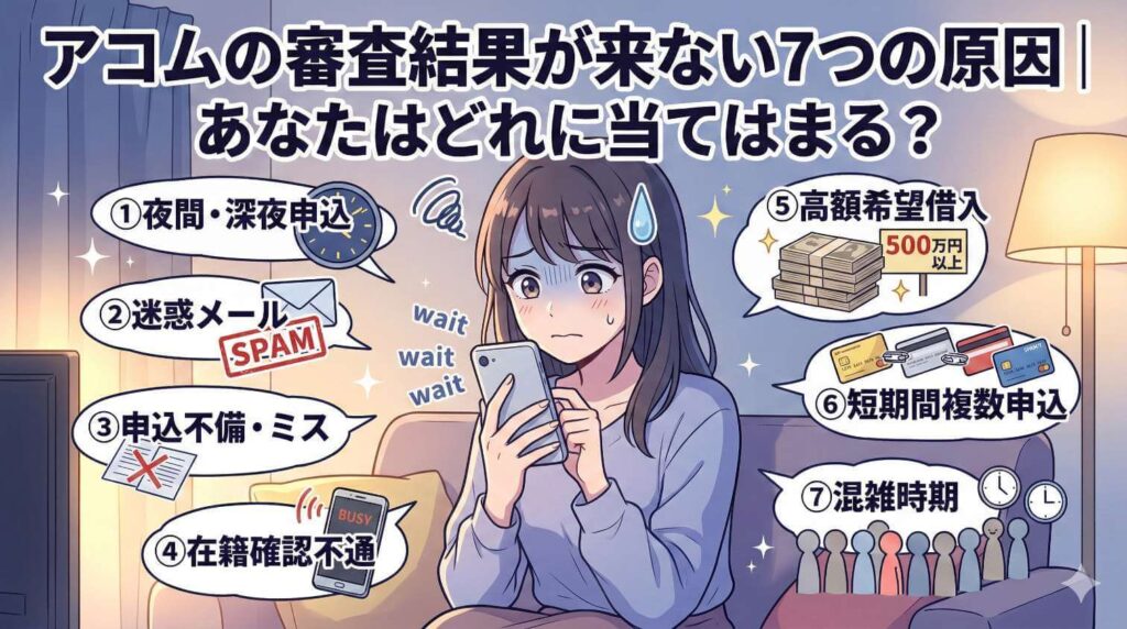 アコムの審査結果が来ない7つの原因｜あなたはどれに当てはまる？