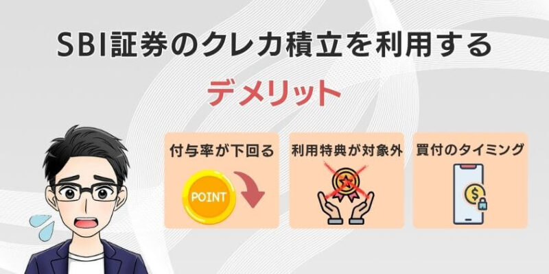 新NISAでSBI証券のクレカ積立を利用するデメリット