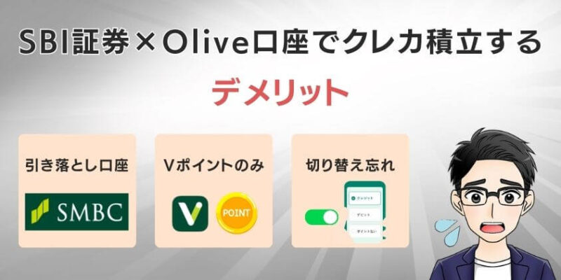 新NISAでSBI証券×Olive口座でクレカ積立するデメリット