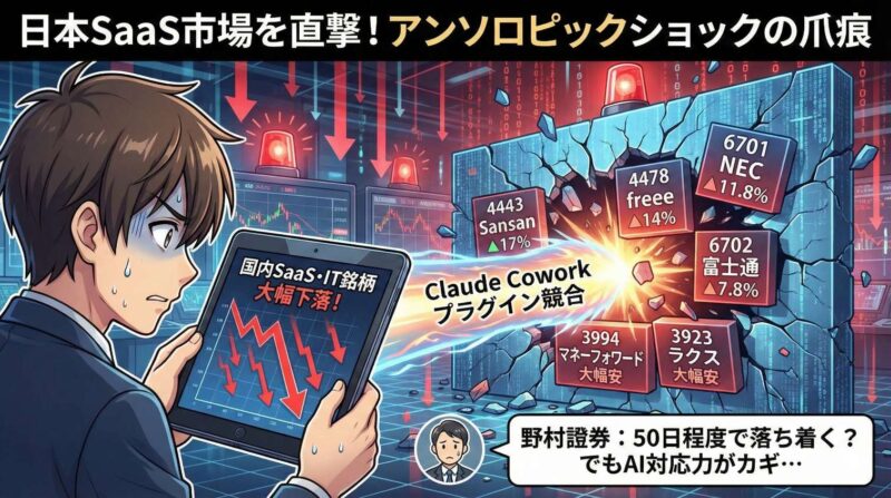 日本市場への影響は?国内SaaS銘柄の下落状況