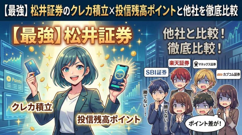 【最強】松井証券のクレカ積立×投信残高ポイントと他社を徹底比較