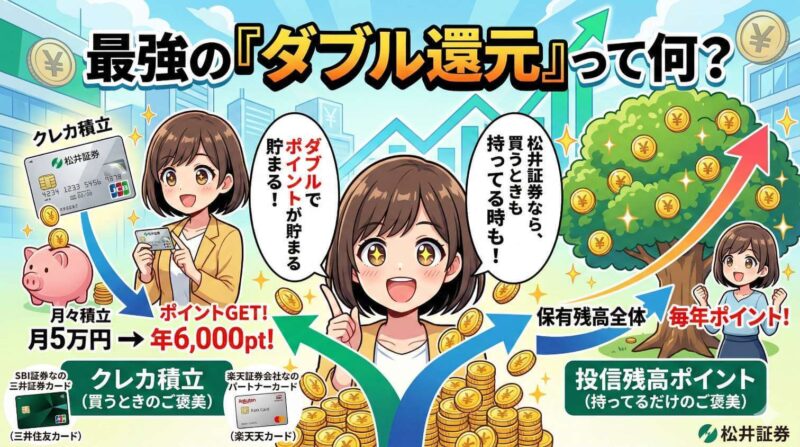 松井証券のクレカ積立&times;投信残高ポイントの「ダブル還元」って何？