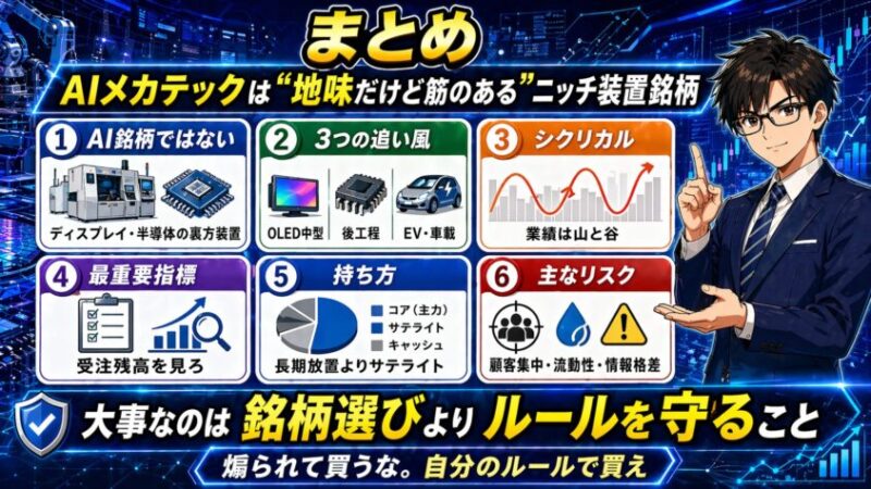 まとめ〜AIメカテックは"地味だけど筋のある"ニッチ装置銘柄〜