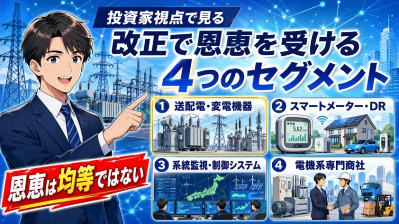 電気事業法改正で恩恵を受けるセグメントはどこか（投資家視点の翻訳）