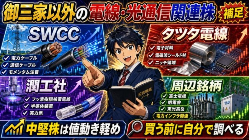 御三家以外の電線・光通信関連株（補足）