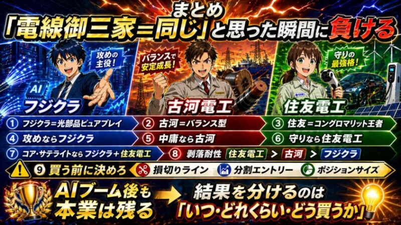 まとめ──「電線御三家＝同じ」と思った瞬間に負ける