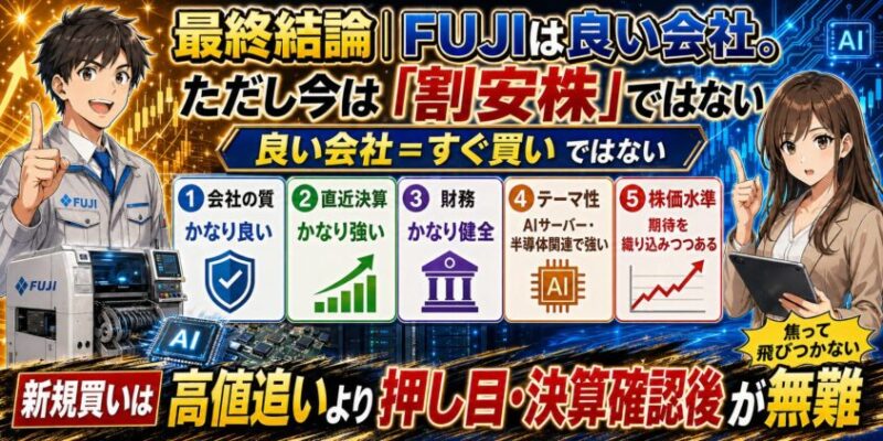 最終結論｜FUJIは良い会社。ただし今は「割安株」ではない