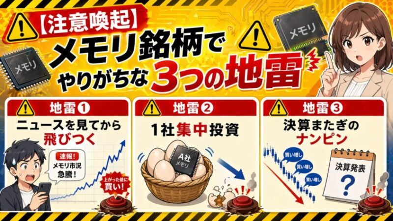 【注意喚起】メモリ銘柄でやりがちな3つの地雷