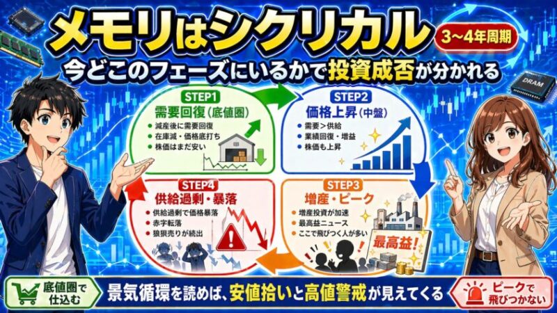メモリはシクリカル――「今どこのフェーズにいるか」で投資成否が分かれる