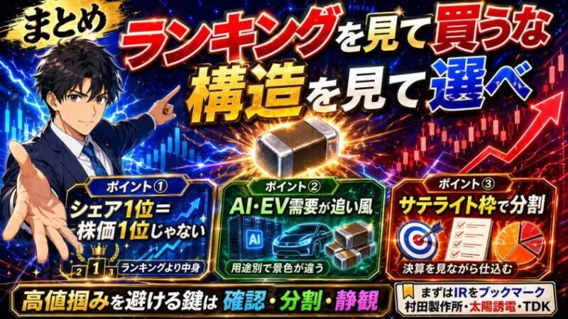 まとめ｜MLCC関連銘柄のランキングを見て買うな、構造を見て選べ