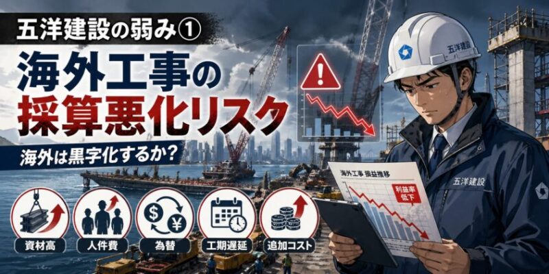 五洋建設の弱み①｜海外工事の採算悪化リスク