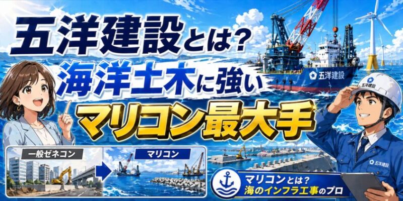 五洋建設とは？海洋土木に強いマリコン最大手