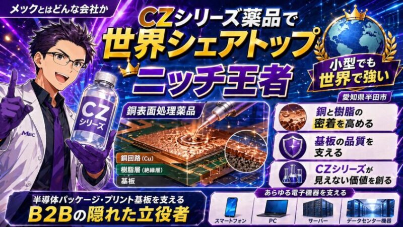 メックとはどんな会社か──CZシリーズ薬品で世界シェアトップの「ニッチ王者」