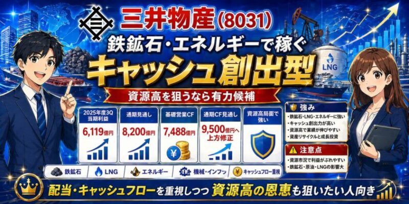 三井物産（8031）｜鉄鉱石・エネルギーで稼ぐキャッシュ創出型
