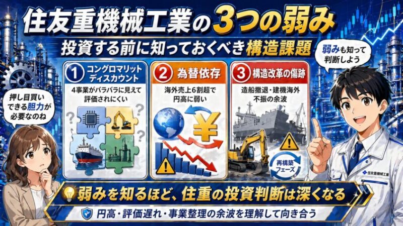 住友重機械工業の3つの弱み｜投資する前に知っておくべき構造課題