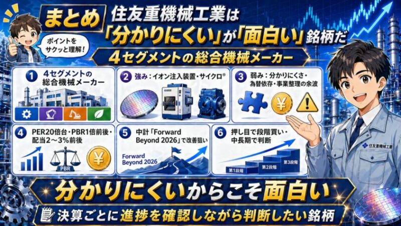 まとめ｜住友重機械工業は「分かりにくい」が「面白い」銘柄だ