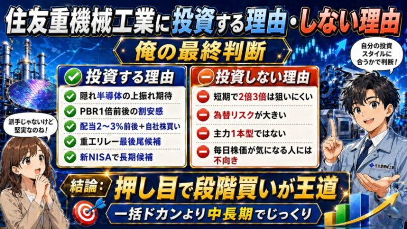 住友重機械工業に投資する理由・しない理由｜俺の最終判断