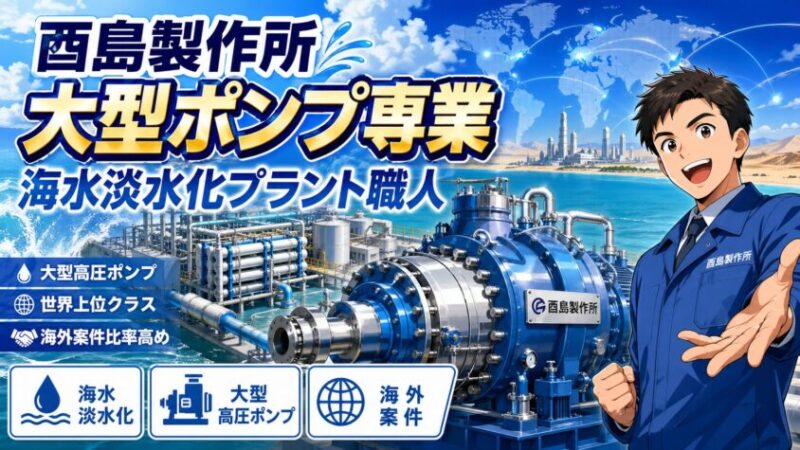 酉島製作所──"大型ポンプ専業"の海水淡水化プラント職人