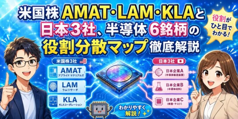 米国株AMAT・LAM・KLAと日本3社、半導体6銘柄の役割分散マップ徹底解説
