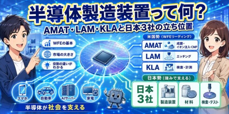 そもそも半導体製造装置って何?AMAT・LAM・KLAと日本3社の立ち位置