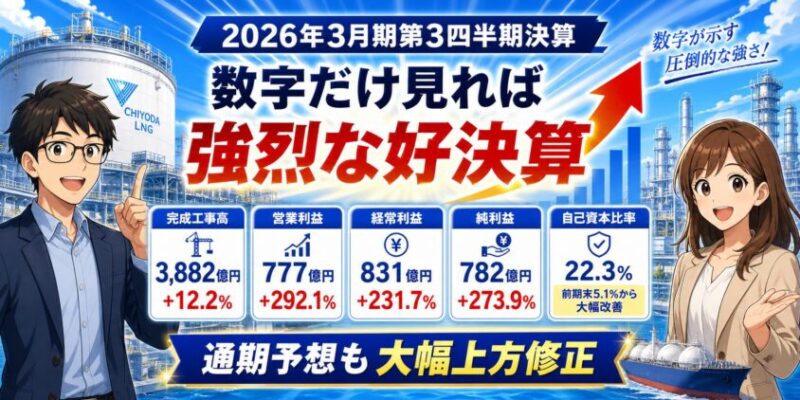 千代田化工建設2026年3月期第3四半期決算｜数字だけ見れば強烈な好決算