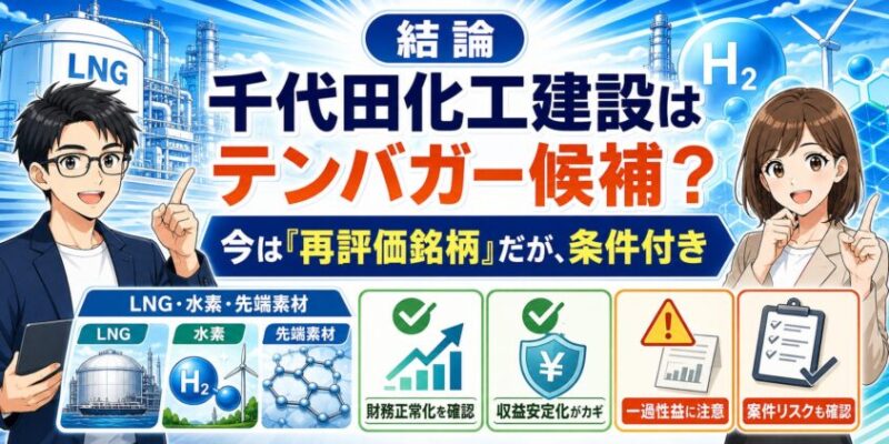 結論｜千代田化工建設はテンバガー候補？ 今は「再評価銘柄」だが、条件付き