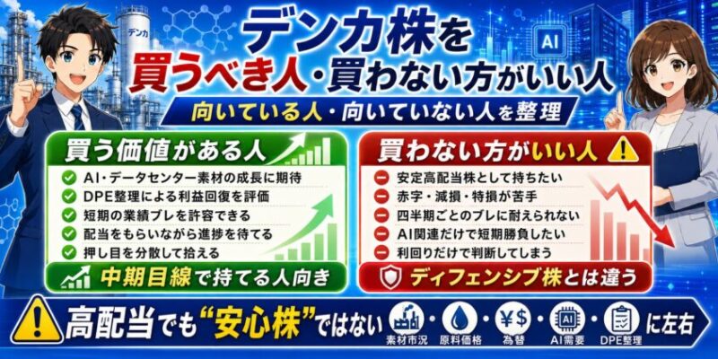 デンカ株を買うべき人・買わない方がいい人