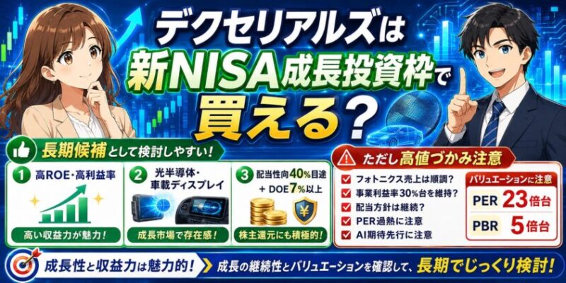 デクセリアルズは新NISA成長投資枠で買える？