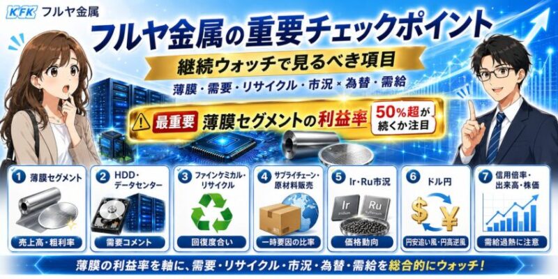 フルヤ金属を見るうえで重要なチェックポイント