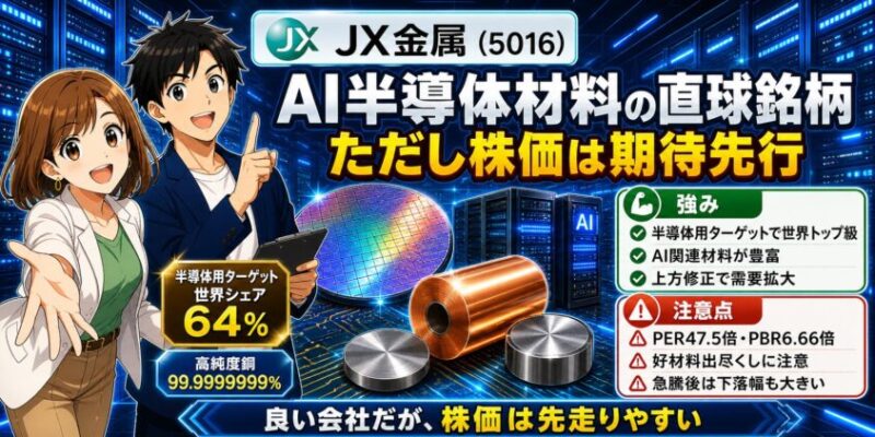 JX金属（5016）──AI半導体材料の直球銘柄。ただし株価は期待先行