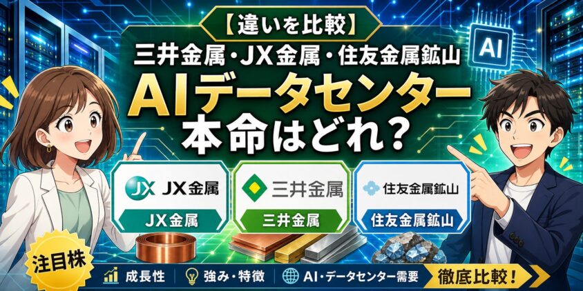 【違いを比較】JX金属･三井金属･住友金属，AIデータセンター本命はどれ?