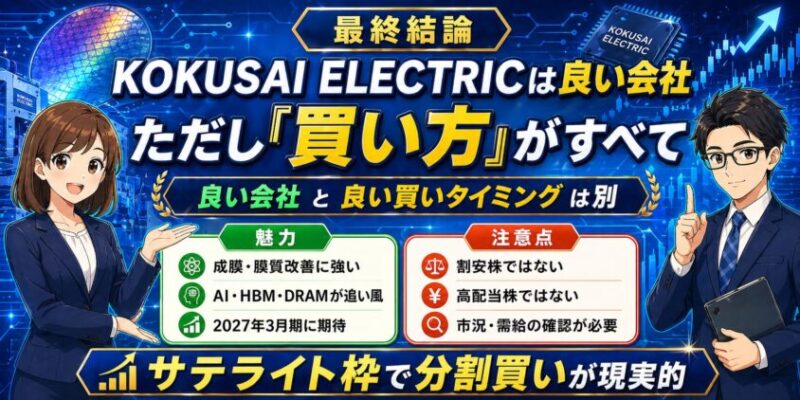 最終結論｜KOKUSAI ELECTRICは良い会社。ただし「買い方」がすべて