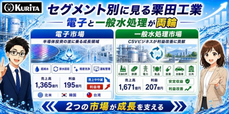 セグメント別に見る栗田工業｜電子と一般水処理が両輪