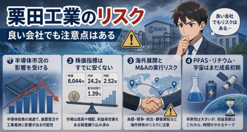栗田工業のリスク｜良い会社でも注意点はある
