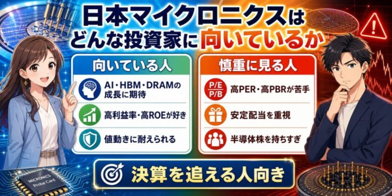 日本マイクロニクスはどんな投資家に向いているか
