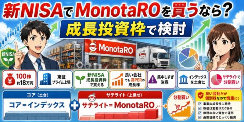 新NISAでMonotaROを買うならどう考える？