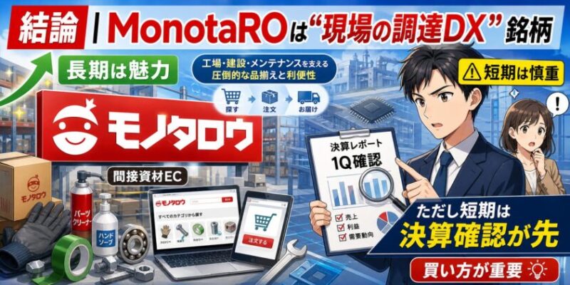 結論｜MonotaROは「現場の調達DX」銘柄。ただし短期は決算確認が先