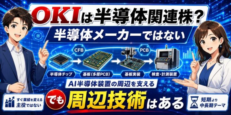 OKIは半導体関連株なのか？半導体メーカーではないが、周辺技術はある