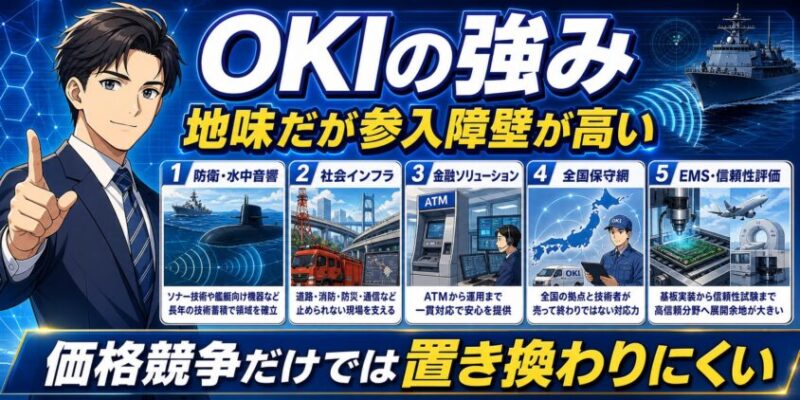 OKIの強み：地味だが参入障壁が高い
