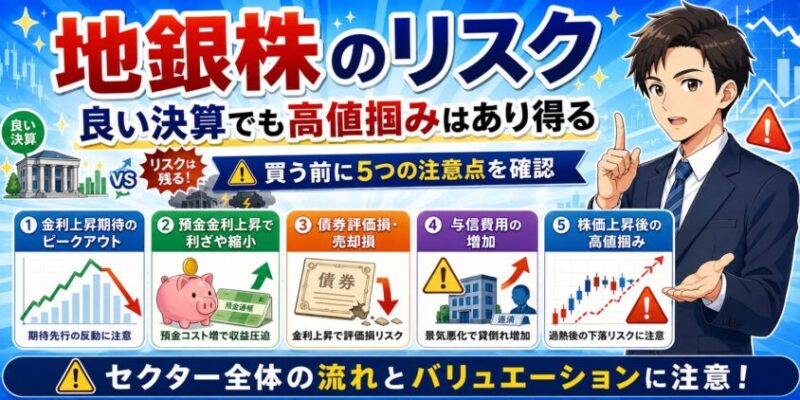 地銀株のリスク｜良い決算でも高値掴みはあり得る