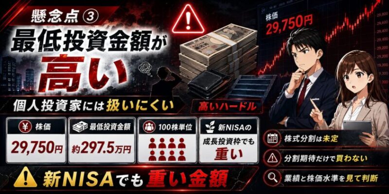 サンテックHDの懸念点③：最低投資金額が高く、個人投資家には扱いにくい