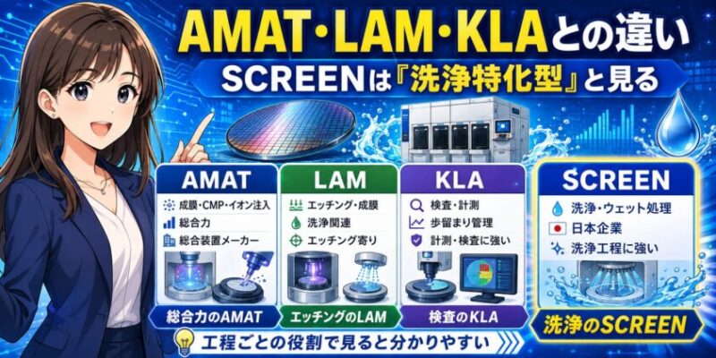 AMAT・LAM・KLAとの違い｜SCREENは「洗浄特化型」と見る