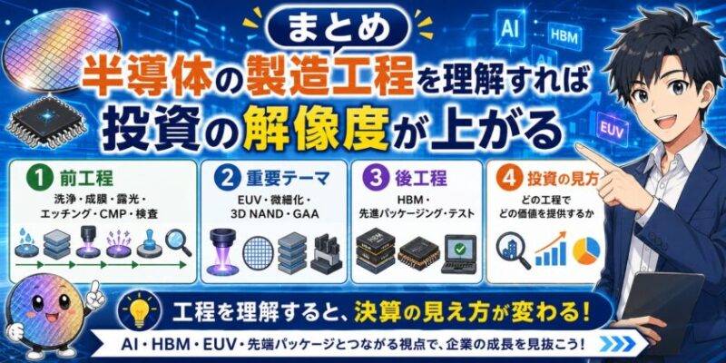 まとめ：半導体の製造工程を理解すれば、投資の解像度が上がる