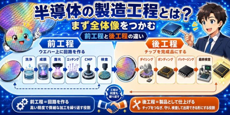半導体の製造工程とは？まず全体像をつかむ