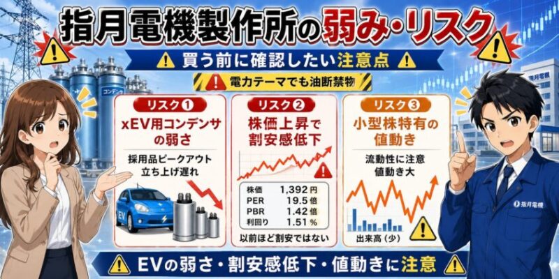 指月電機製作所の弱み・リスク